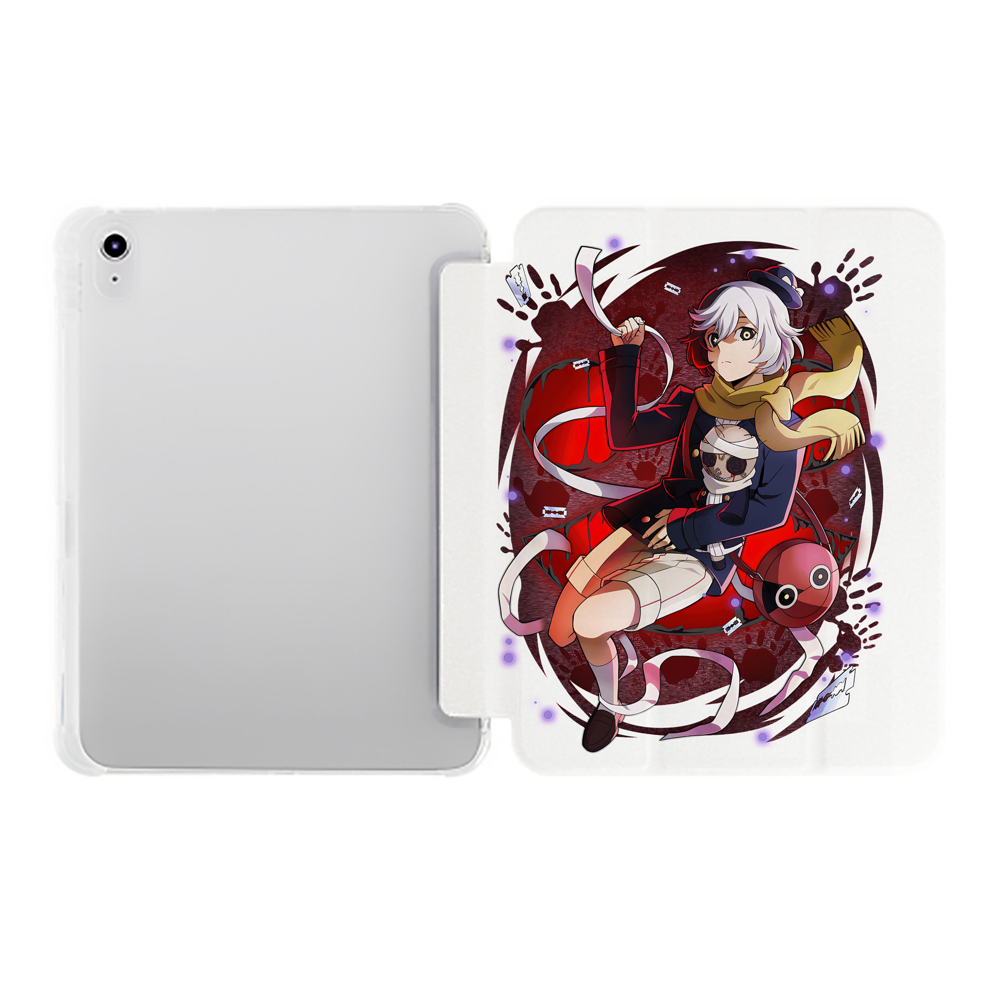 （画像用） 文豪ストレイドッグス Bungo Stray Dogs IPad ケース ペン収納付き 三つ折りスタンド PUレザー×シリコン 対応機種9.5/10.5/10.9インチ
